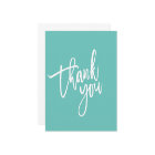 THANK YOU modern script type packaging mint green