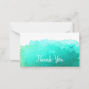 Thank You modern simple blue watercolor art Card