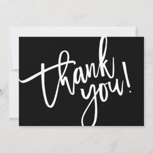 THANK YOU modern small business insert black white Card