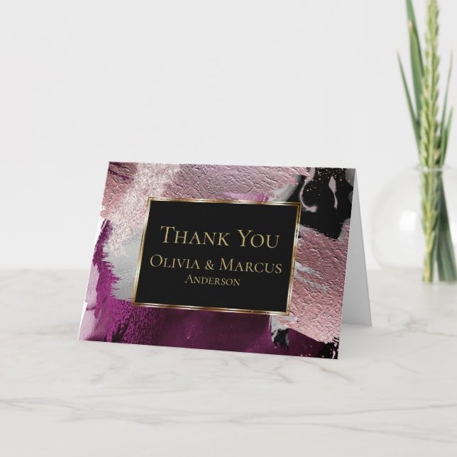 Thank You | Modern Stunning Black Gold Plum (Front)