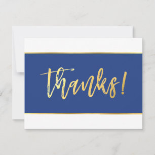 THANK YOU modern stylish royal blue gold writing