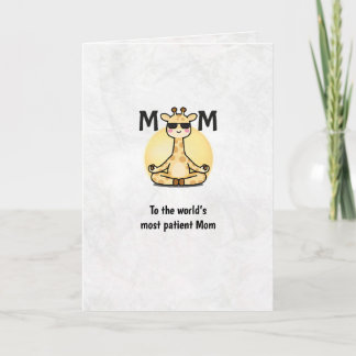 Thank You Mom Giraffe Yoga Mother’s Day Greeting Card