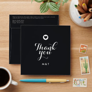 Thank You Monogram Black Favour Seed Packet Envelope