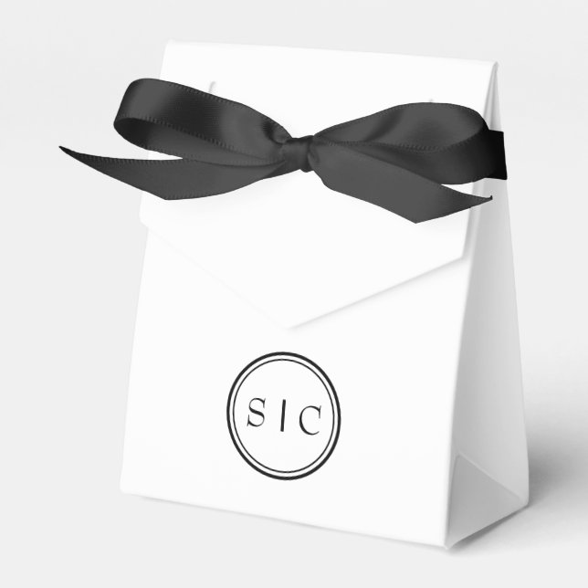 Thank You Monogram Party Favour Bag Box (Front Side)