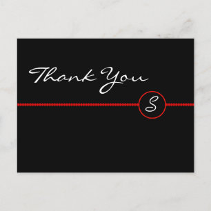 Thank You Monogram Postcard
