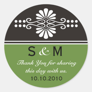 Thank You Monogram Wedding Favour Labels
