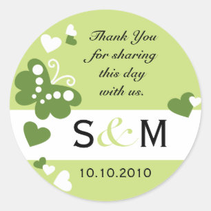 Thank You Monogram Wedding Favour Labels