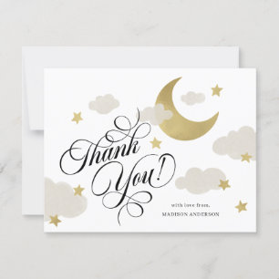 Thank You Moon Stars Cloud Baby Shower Card