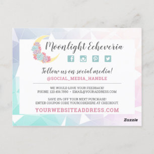 Thank You Moon & Succulent Pastel Mystic Boho Chic Postcard