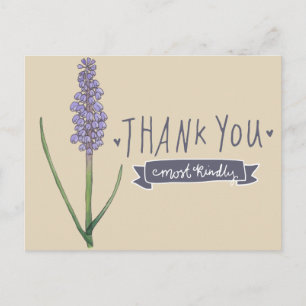 Thank You Most Kindly Hyacinth Postcard