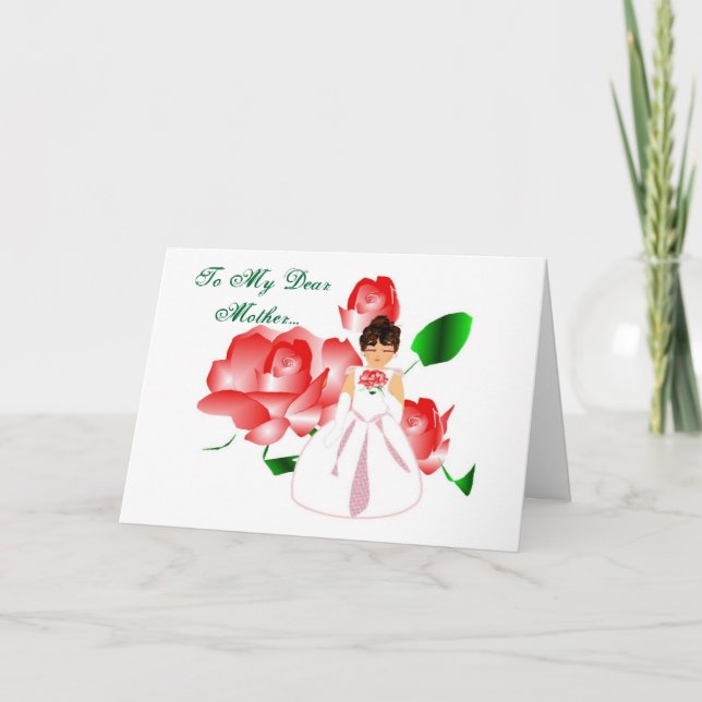 "Thank You Mother From Daughter" Wedding Day Card (Front)