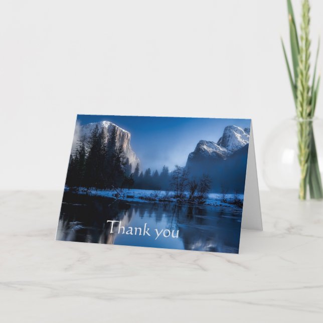 Thank you Mountain Lake Forest Winter Scripture Card (Front)