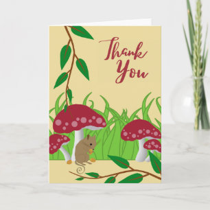 Thank You Mouse Under a Toadstool Illustration