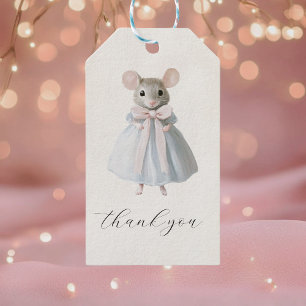 Thank You Mouse Whimsical Victorian Birthday Gift Tags