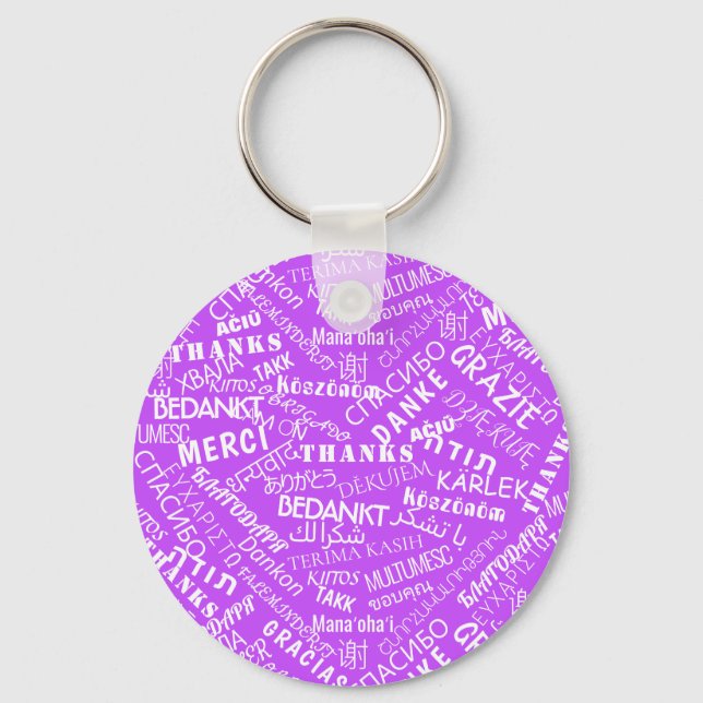 Thank You ! - Multi Language - International World Key Ring (Front)