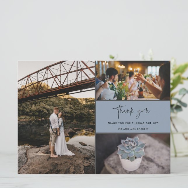 Thank You Multi Photo Collage Wedding (Standing Front)