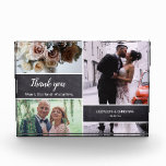 Thank you Mum and Dad Wedding Photo Collage gift<br><div class="desc">Say "Thank You" in a special way to your parents after your wedding day by giving them this custom photo block. Include their photos from your special day and other favourite photos from your wedding. The chalkboard background blocks add a modern touch. Personalise with your names and special wedding date...</div>