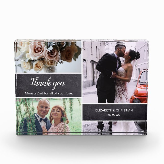 Thank you Mum and Dad Wedding Photo Collage gift (Front)