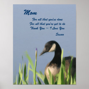 Thank You Mum Canada Goose Art Personalised Poster