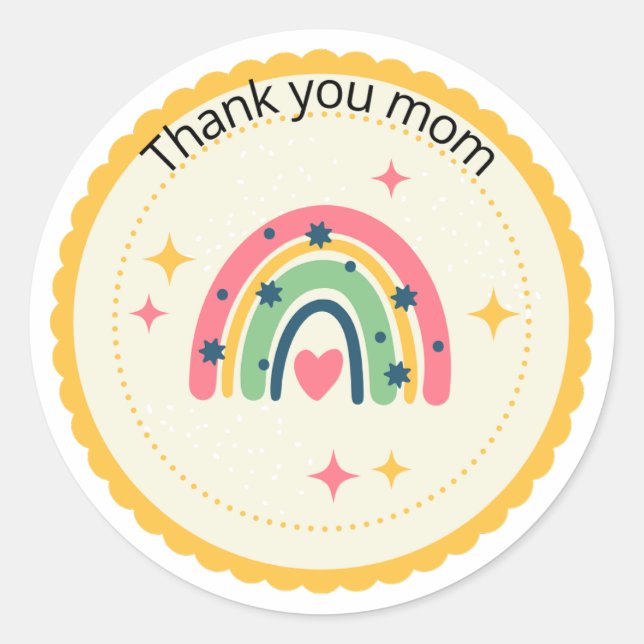 Thank you mum classic round sticker (Front)