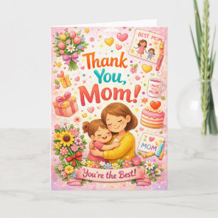 Thank You Mum Cute Illustrated Mother’s Day Card