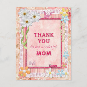 Thank you mum, flowers and butterflies craft card