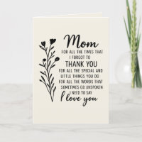 Thank You Mum – Mother's Day Card