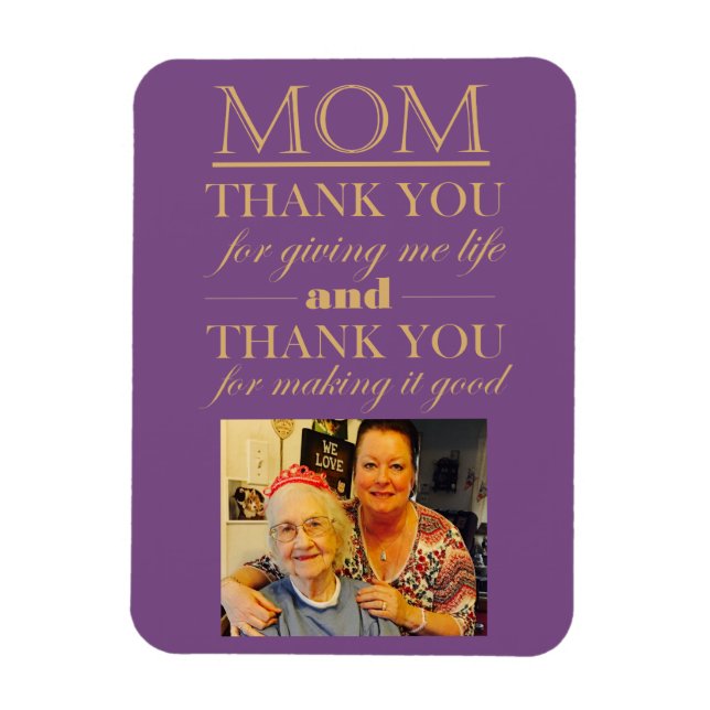 Thank You Mum Mother's Day Photo Magnet (Vertical)