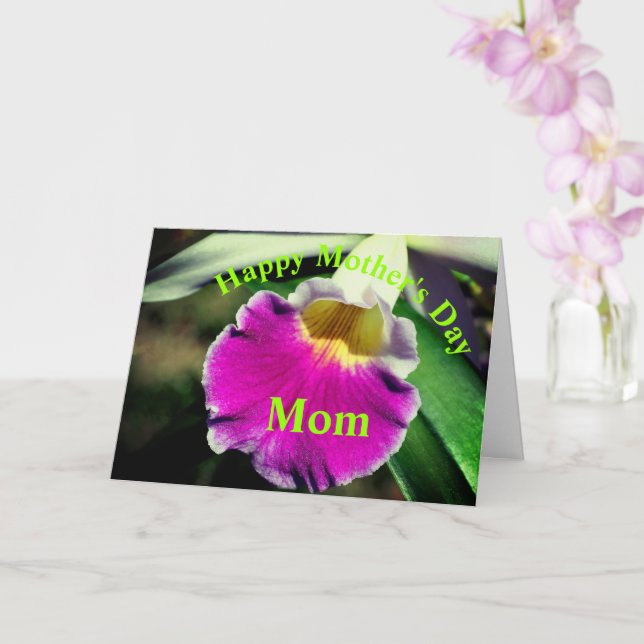 Thank You Mum Orchid Flower Mother's Day  Card (Orchid)