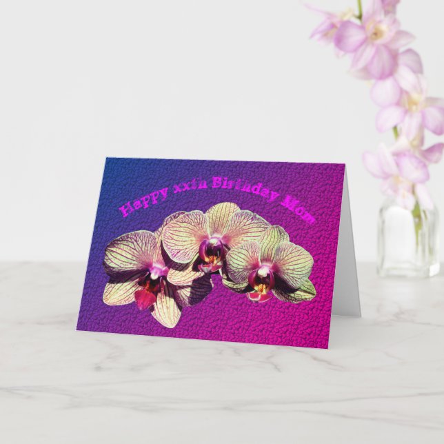 Thank You Mum Orchids Flower Birthday Card (Orchid)