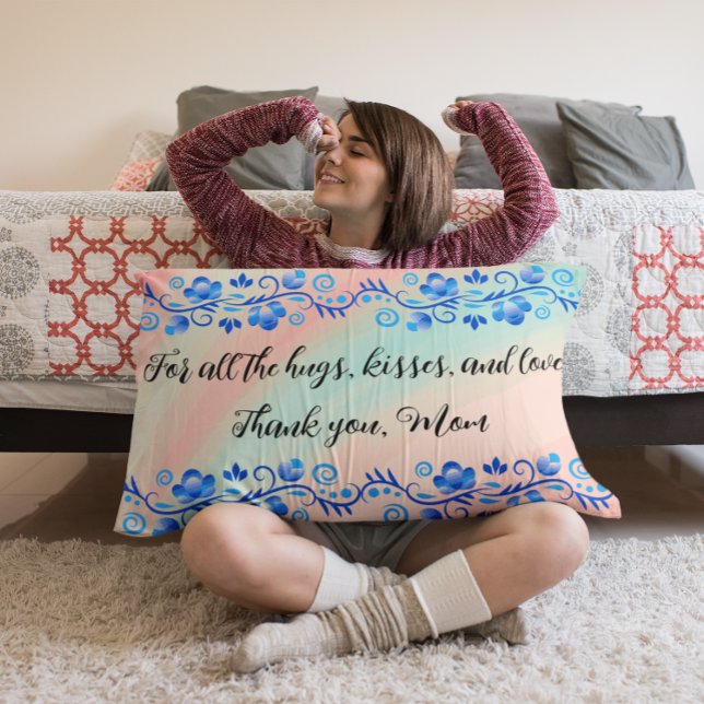 Thank You Mum Pastel Floral  Lumbar Cushion (Creator Uploaded)
