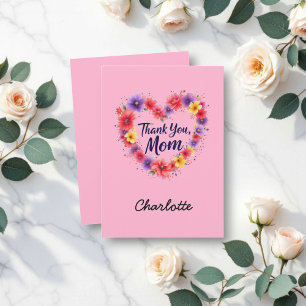 Thank You Mum   Personalised Floral Mother's Day Card