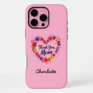 Thank You Mum Personalised Floral Mother's Day iPhone 16 Pro Max Case