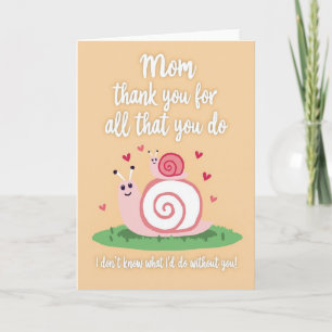 Thank You Mum Snail Art Card