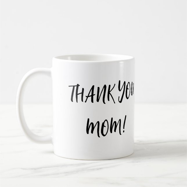 Thank you mum Typography  Coffee Mug (Left)