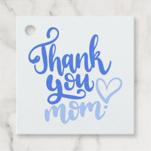 Thank You Mum with Heart Blue Gift Tags
