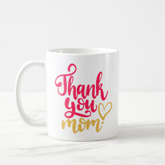 Thank You Mum with Heart Coffee Mug