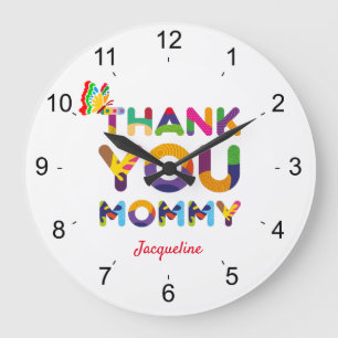 Thank You Mummy Colourful Large Clock