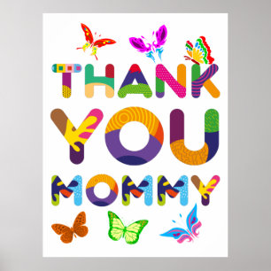 Thank You Mummy Colourful Poster