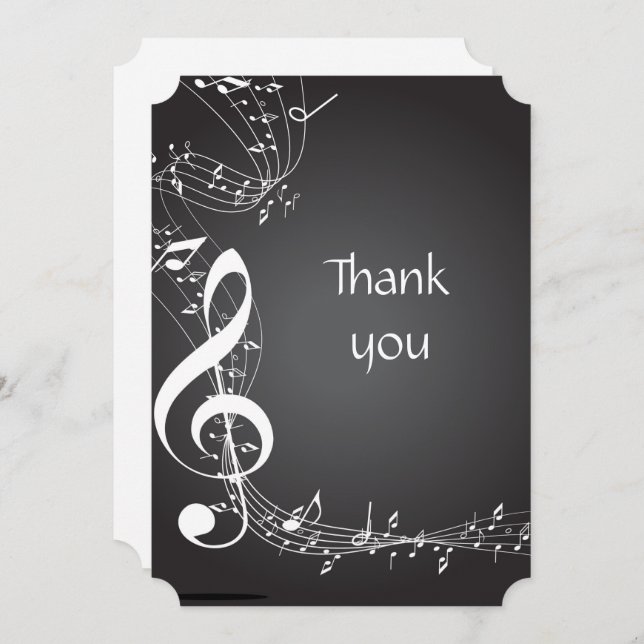 Thank You Music Notes background Invitation (Front/Back)