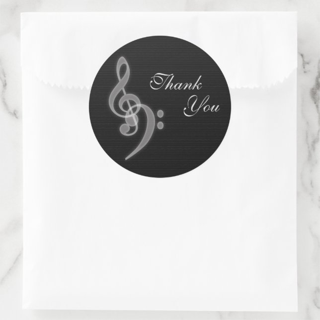 Thank You - Music Round Stickers (Bag)