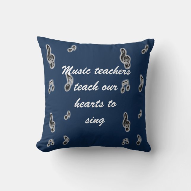 Thank You Music Teacher Appreciation Class Gift Cushion (Front)