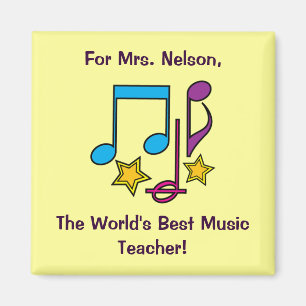 Thank You Music Teacher Customisable Notes & Stars Magnet