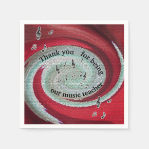 Thank You Music Teacher End Year Meal Retirement Napkin