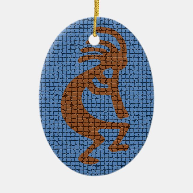 Thank You Music Teacher Kokopelli Southwest Mosaic Ceramic Ornament (Front)