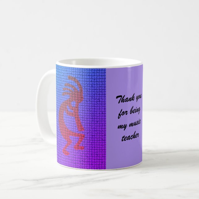 Thank You Music Teacher Kokopelli with Flute Coffee Mug (Front Left)