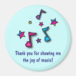 Thank You: Music Teacher Notes and Stars Magnet