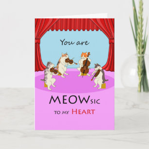 Thank You, Music Theme, Cat String Quartet Card