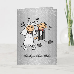 Thank You Music Wedding Reception Card