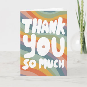 THANK YOU Muted Rainbow Curvy Stripes CUSTOM  Card